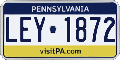 PA license plate LEY1872