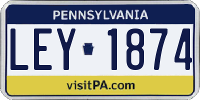 PA license plate LEY1874