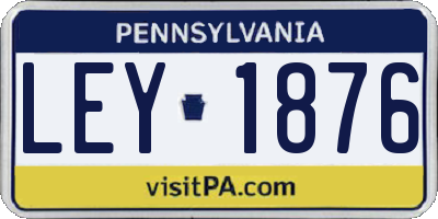 PA license plate LEY1876