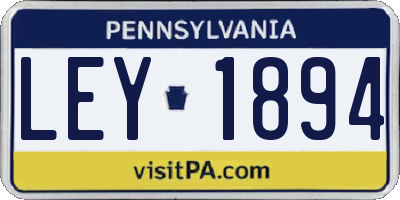 PA license plate LEY1894