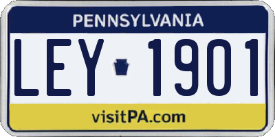 PA license plate LEY1901