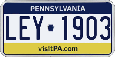 PA license plate LEY1903