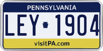 PA license plate LEY1904