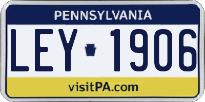 PA license plate LEY1906
