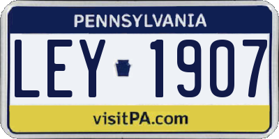 PA license plate LEY1907