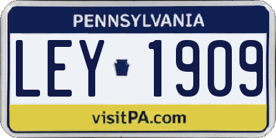 PA license plate LEY1909