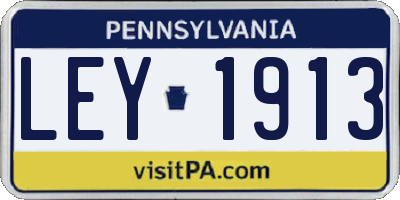 PA license plate LEY1913