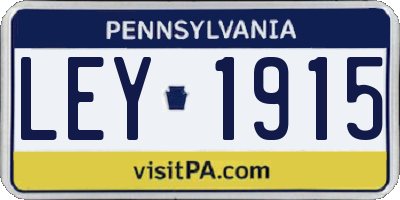 PA license plate LEY1915