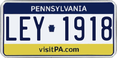 PA license plate LEY1918
