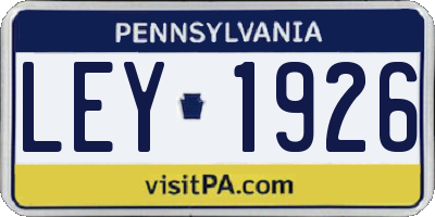 PA license plate LEY1926