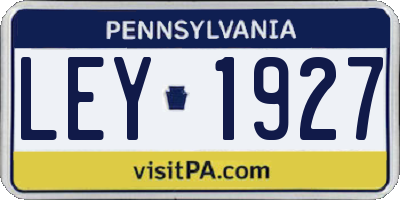 PA license plate LEY1927