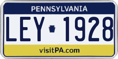 PA license plate LEY1928