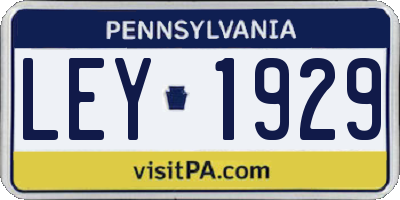 PA license plate LEY1929