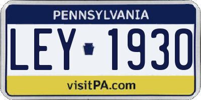 PA license plate LEY1930