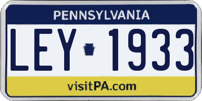 PA license plate LEY1933