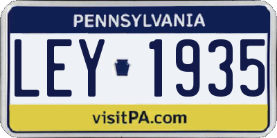 PA license plate LEY1935