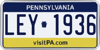 PA license plate LEY1936
