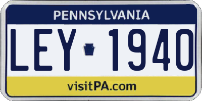 PA license plate LEY1940