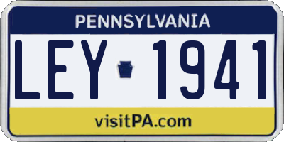 PA license plate LEY1941