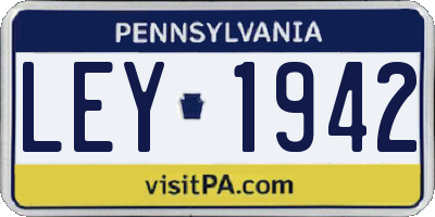 PA license plate LEY1942
