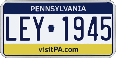 PA license plate LEY1945