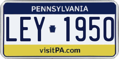 PA license plate LEY1950