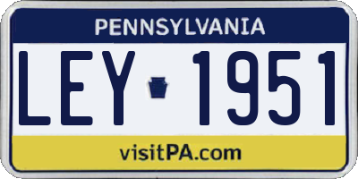 PA license plate LEY1951