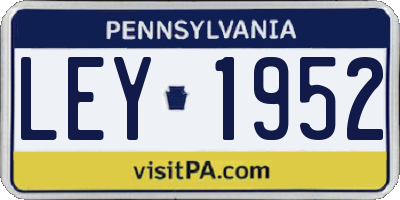 PA license plate LEY1952