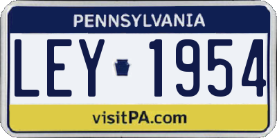 PA license plate LEY1954