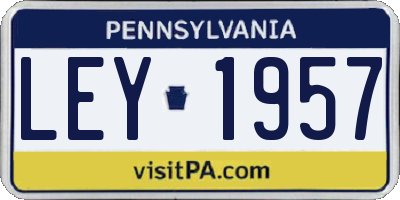 PA license plate LEY1957