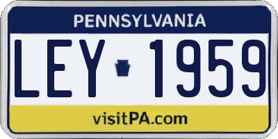 PA license plate LEY1959