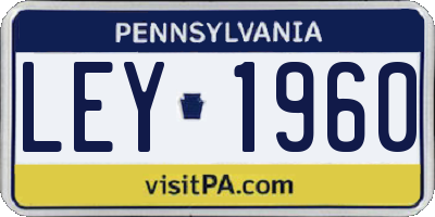 PA license plate LEY1960