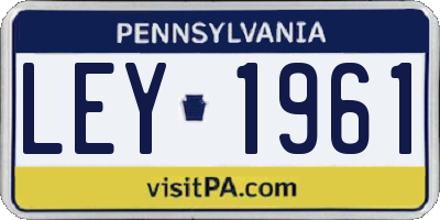 PA license plate LEY1961