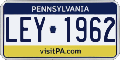PA license plate LEY1962