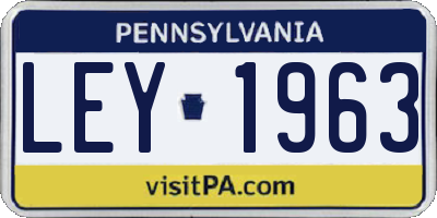 PA license plate LEY1963