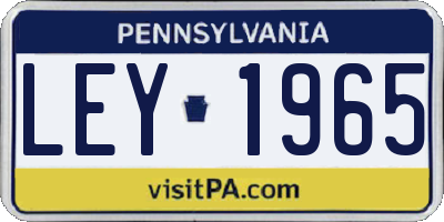 PA license plate LEY1965