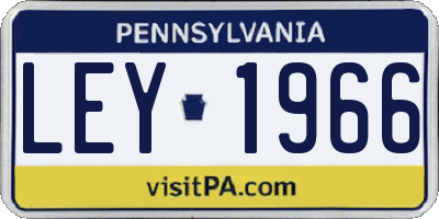 PA license plate LEY1966