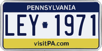 PA license plate LEY1971