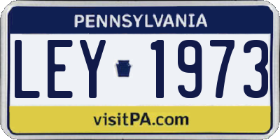 PA license plate LEY1973