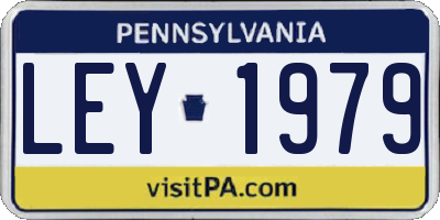 PA license plate LEY1979