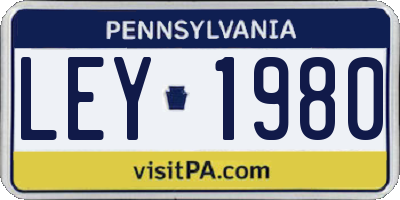 PA license plate LEY1980