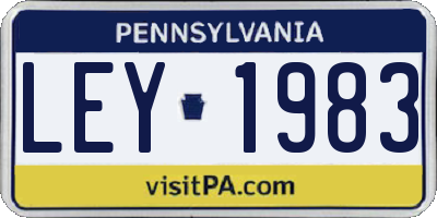 PA license plate LEY1983