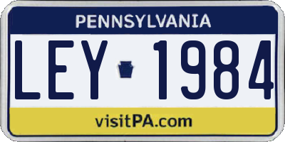 PA license plate LEY1984