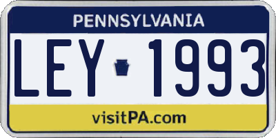 PA license plate LEY1993