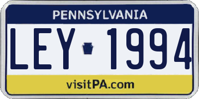 PA license plate LEY1994