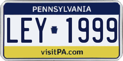 PA license plate LEY1999