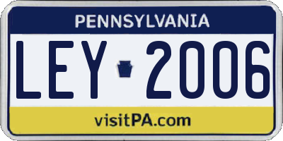 PA license plate LEY2006