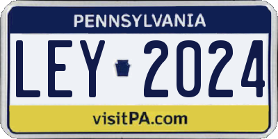 PA license plate LEY2024