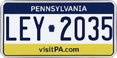 PA license plate LEY2035