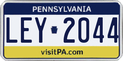 PA license plate LEY2044